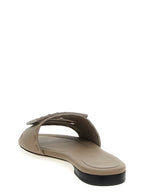 Fendi Gray Calfskin Slides Fendi