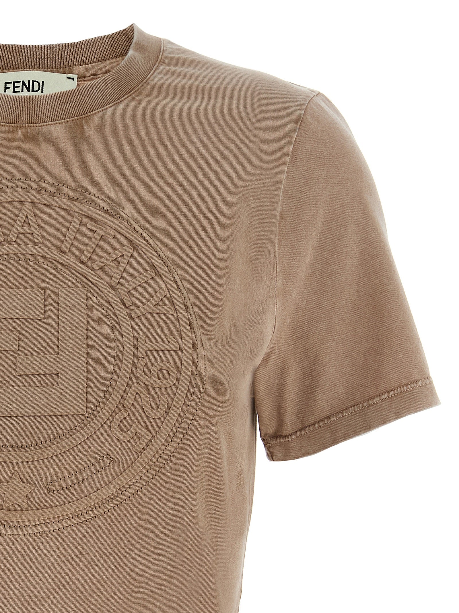 Fendi Brown Cotton T-Shirt Fendi