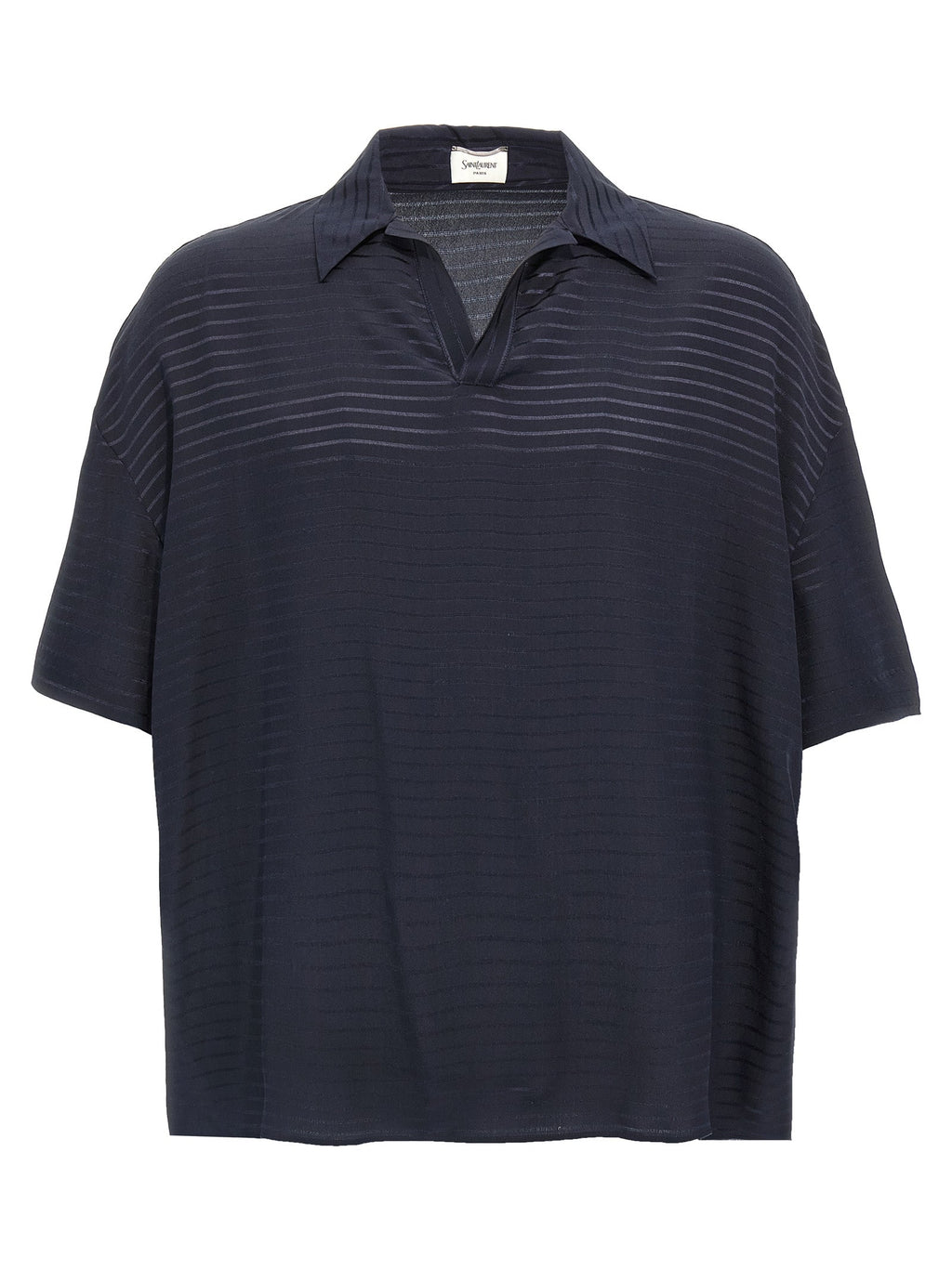 Saint Laurent Blue Silk Polo Shirt Saint Laurent