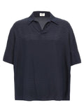 Saint Laurent Blue Silk Polo Shirt Saint Laurent