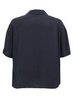Saint Laurent Blue Silk Polo Shirt Saint Laurent