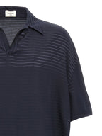 Saint Laurent Blue Silk Polo Shirt Saint Laurent