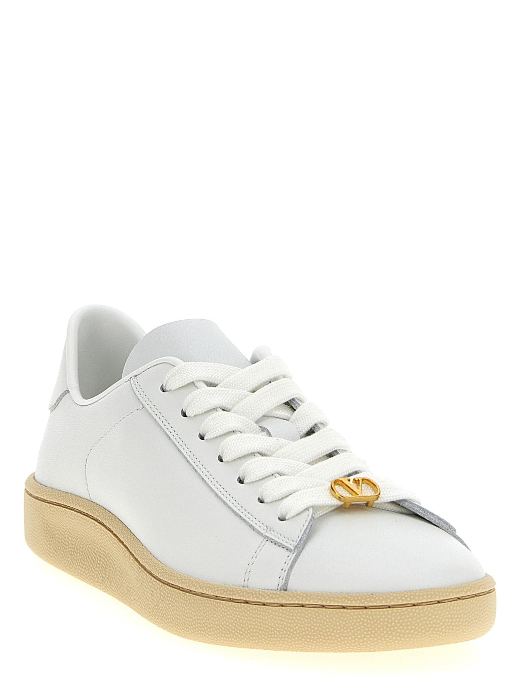 Valentino Garavani White Calfskin Low Top Sneakers Valentino Garavani