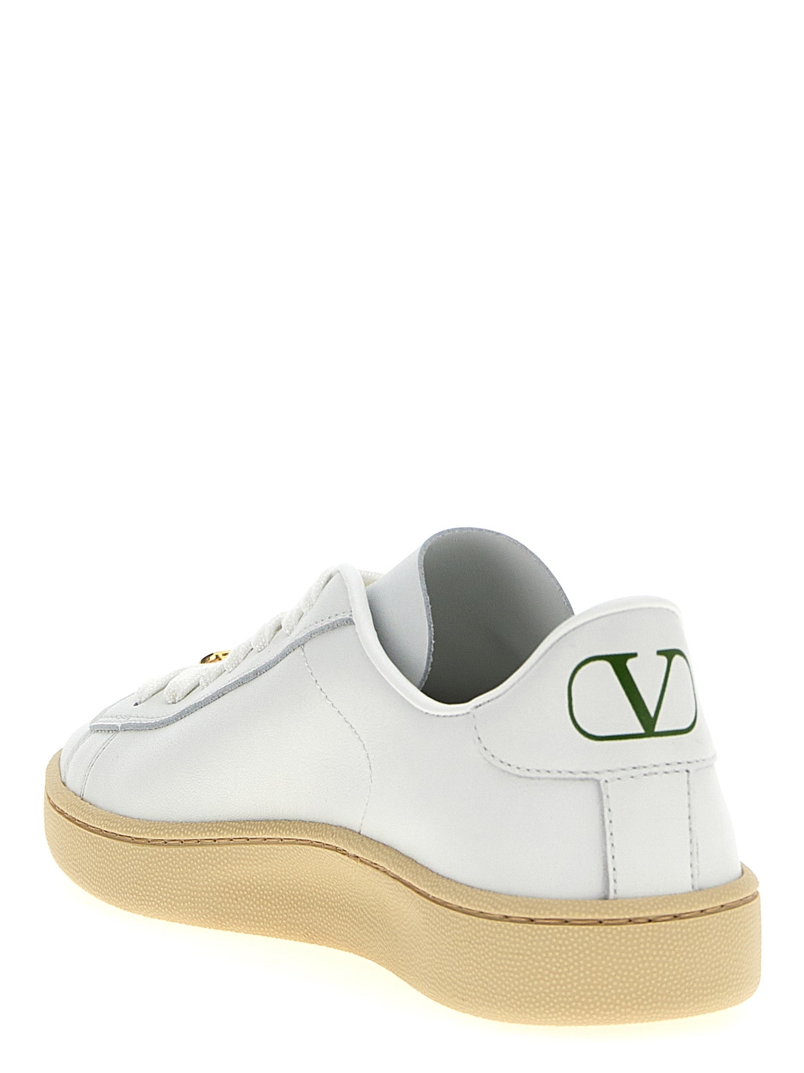 Valentino Garavani White Calfskin Low Top Sneakers Valentino Garavani