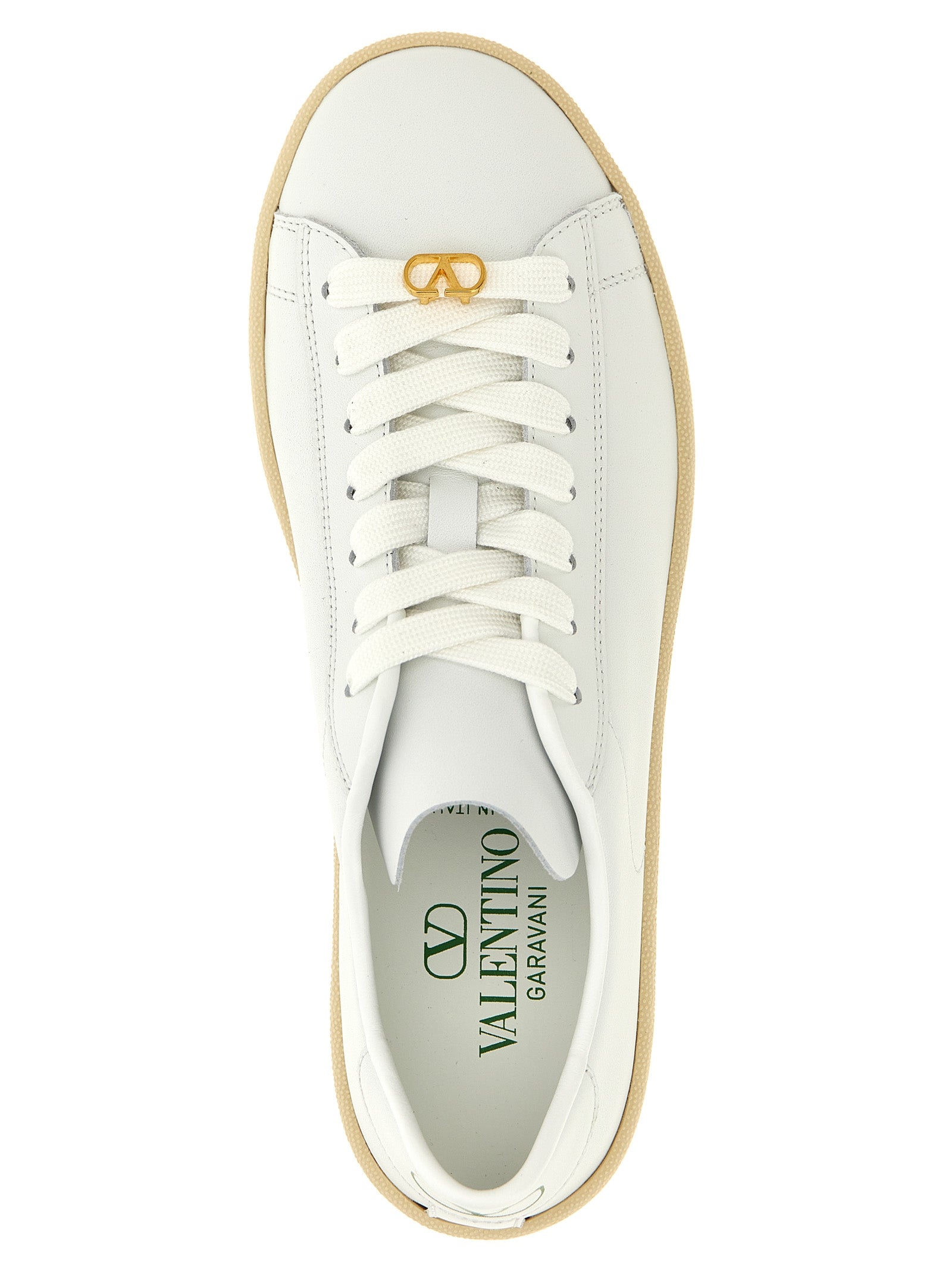Valentino Garavani White Calfskin Low Top Sneakers Valentino Garavani