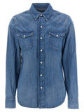 Polo Ralph Lauren Blue Cotton Blouse Polo Ralph Lauren