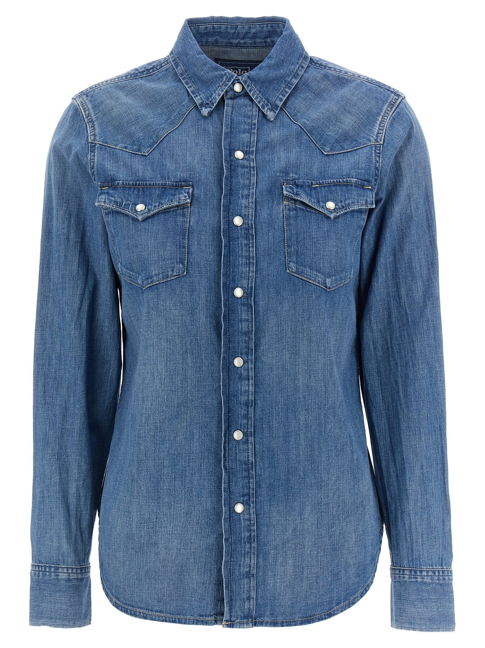 Polo Ralph Lauren Blue Cotton Blouse Polo Ralph Lauren