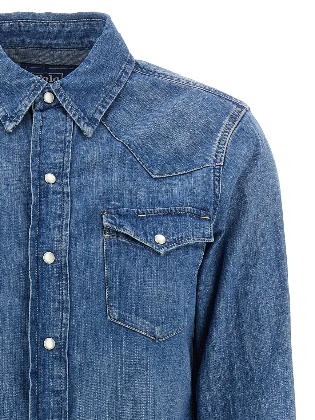 Polo Ralph Lauren Blue Cotton Blouse Polo Ralph Lauren