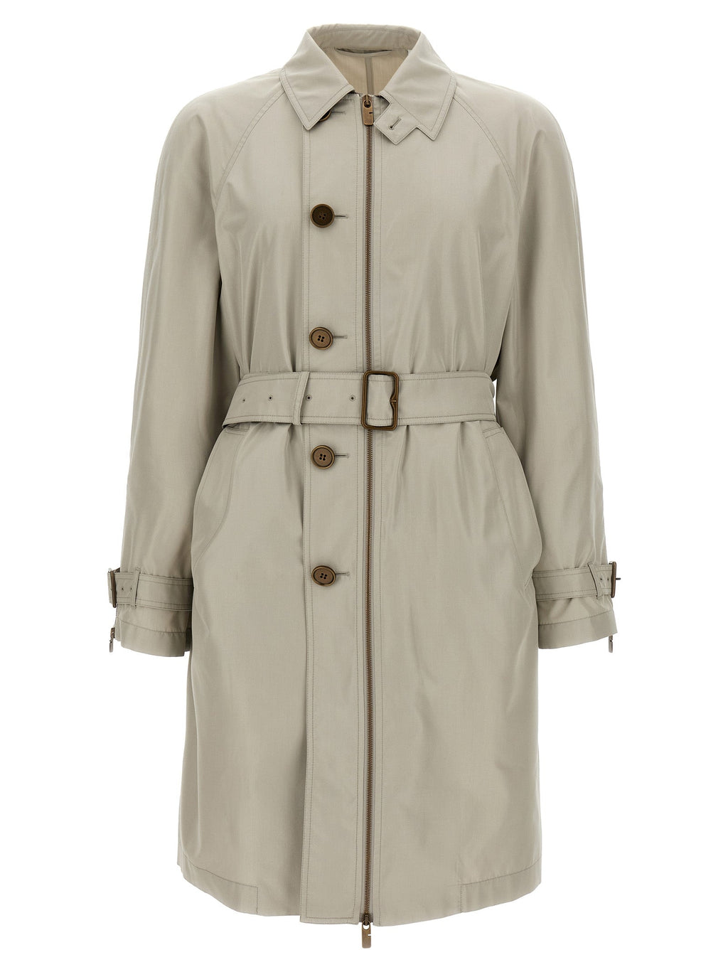 Burberry Gray Satin Coat Burberry