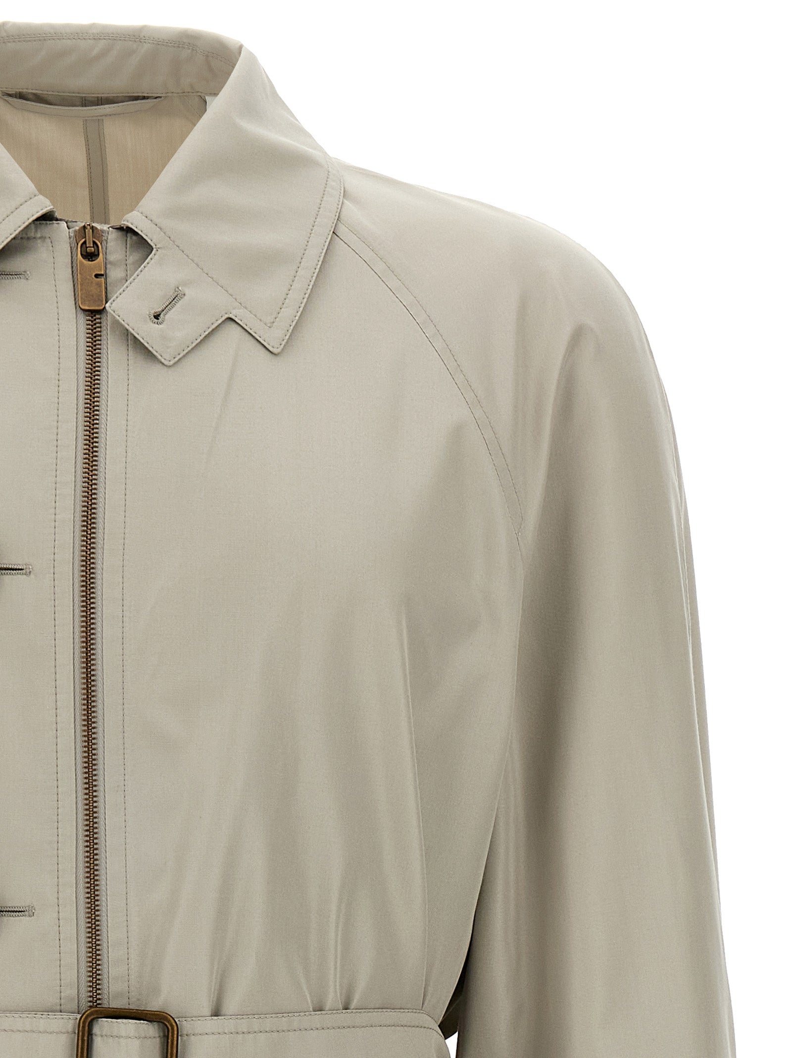 Burberry Gray Satin Coat Burberry