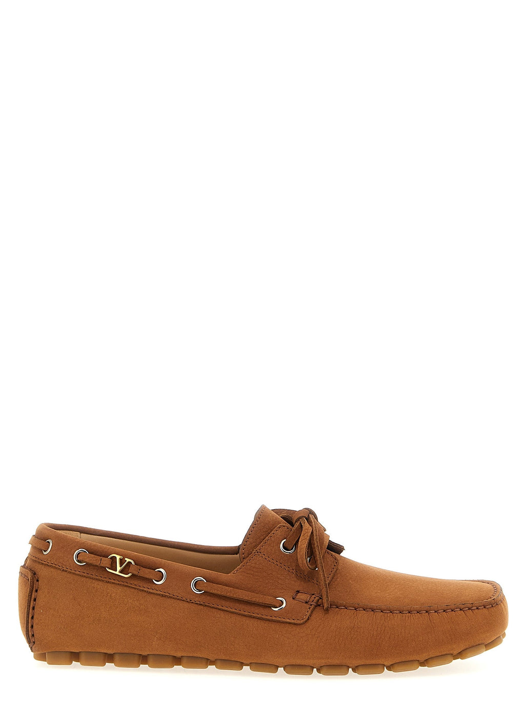 Valentino Garavani Brown Calfskin Slip-On Loafers Valentino Garavani