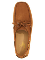 Valentino Garavani Brown Calfskin Slip-On Loafers Valentino Garavani