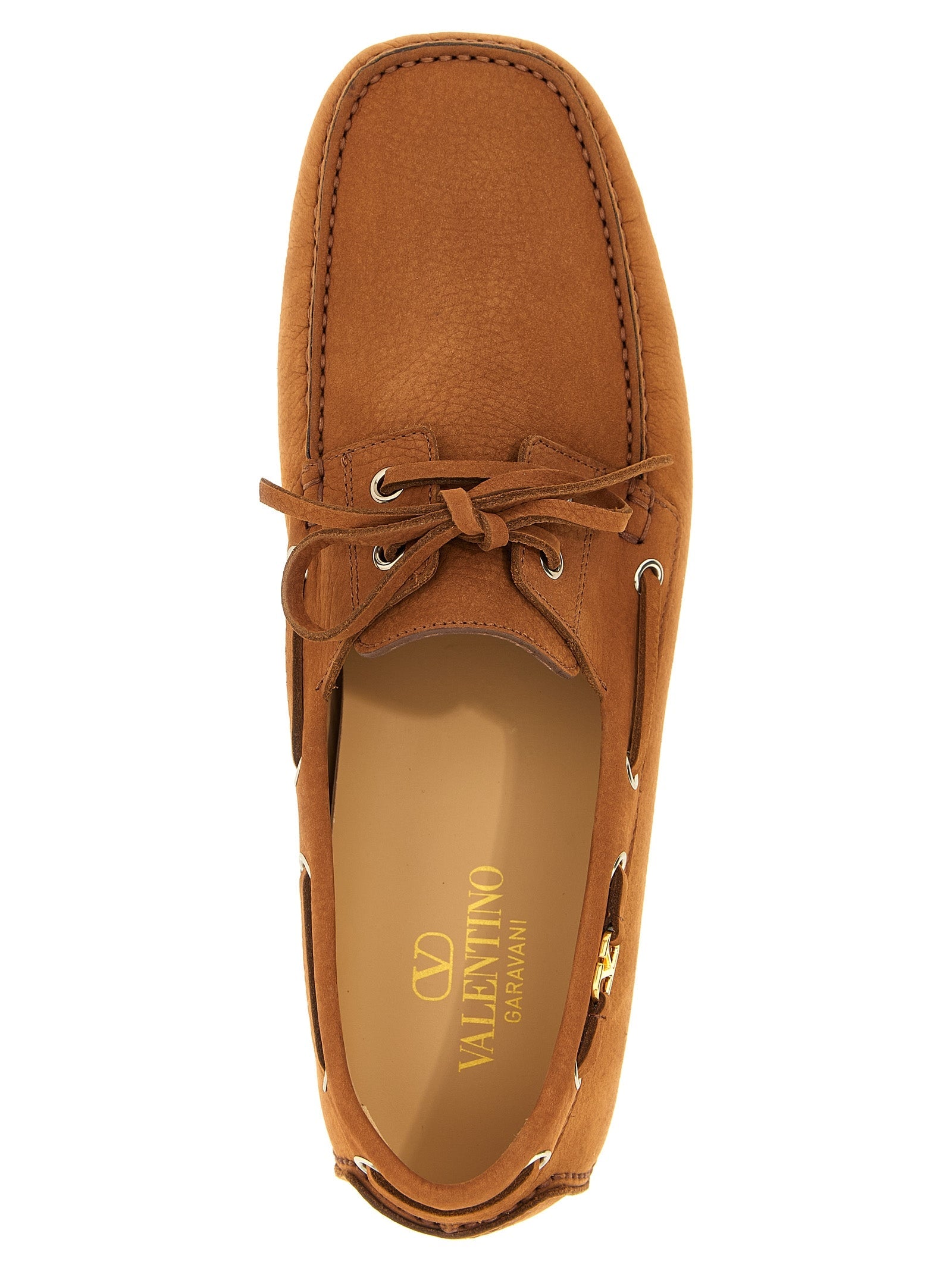 Valentino Garavani Brown Calfskin Slip-On Loafers Valentino Garavani