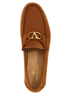 Valentino Garavani Brown Calfskin Slip-On Loafers Valentino Garavani