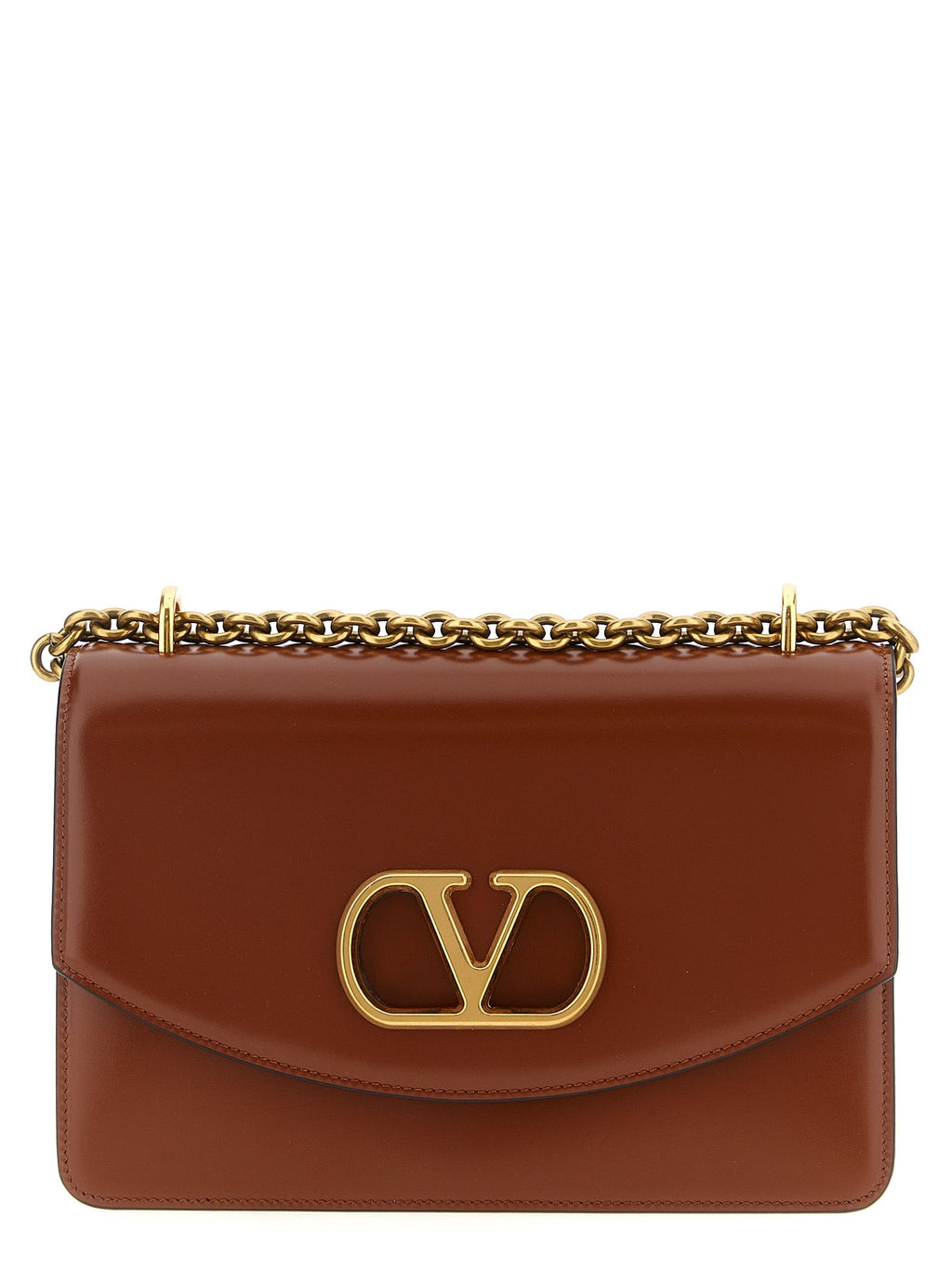 Valentino Garavani Brown Calfskin Shoulder Bag Valentino Garavani