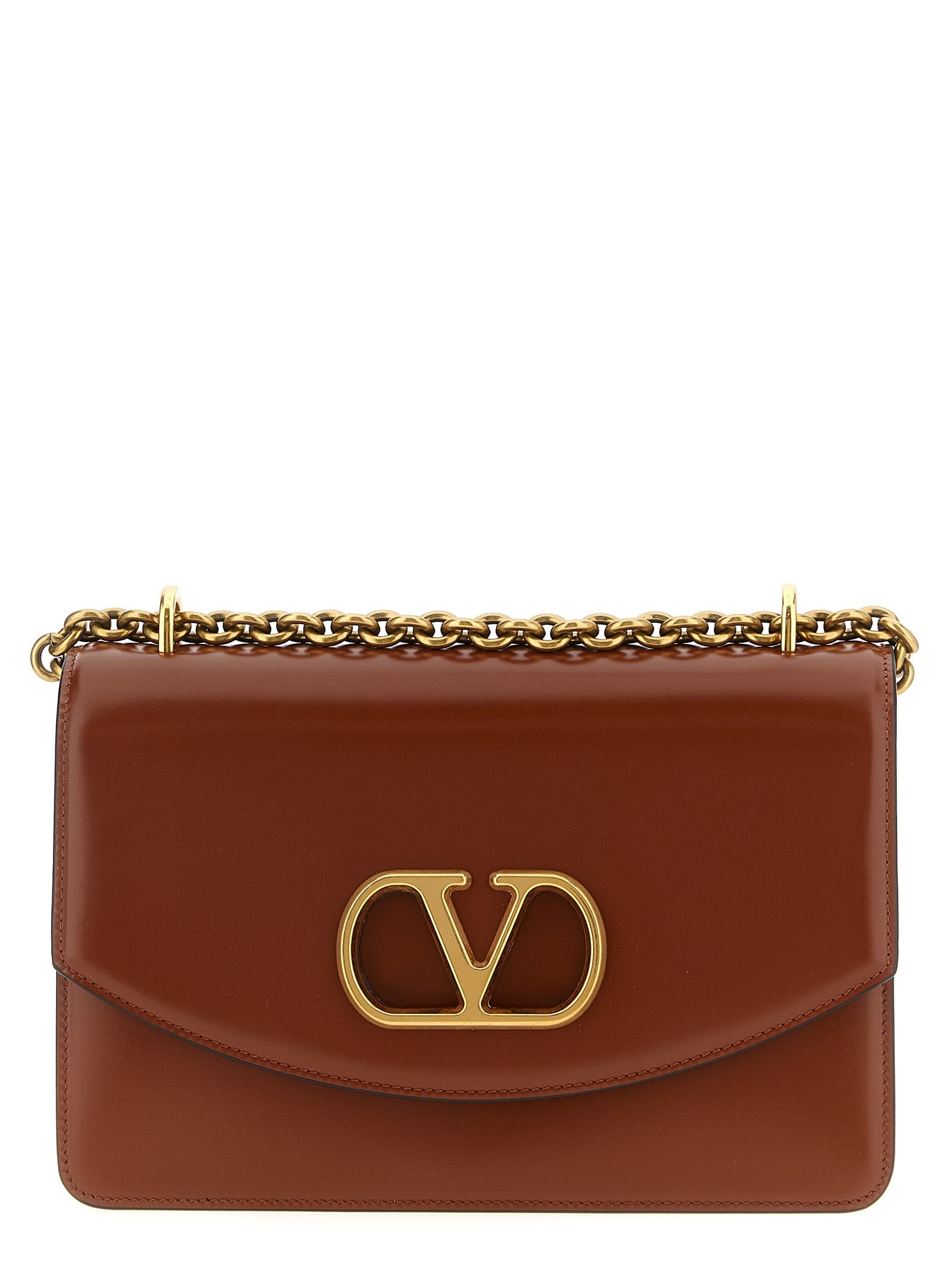Valentino Garavani Brown Calfskin Shoulder Bag Valentino Garavani