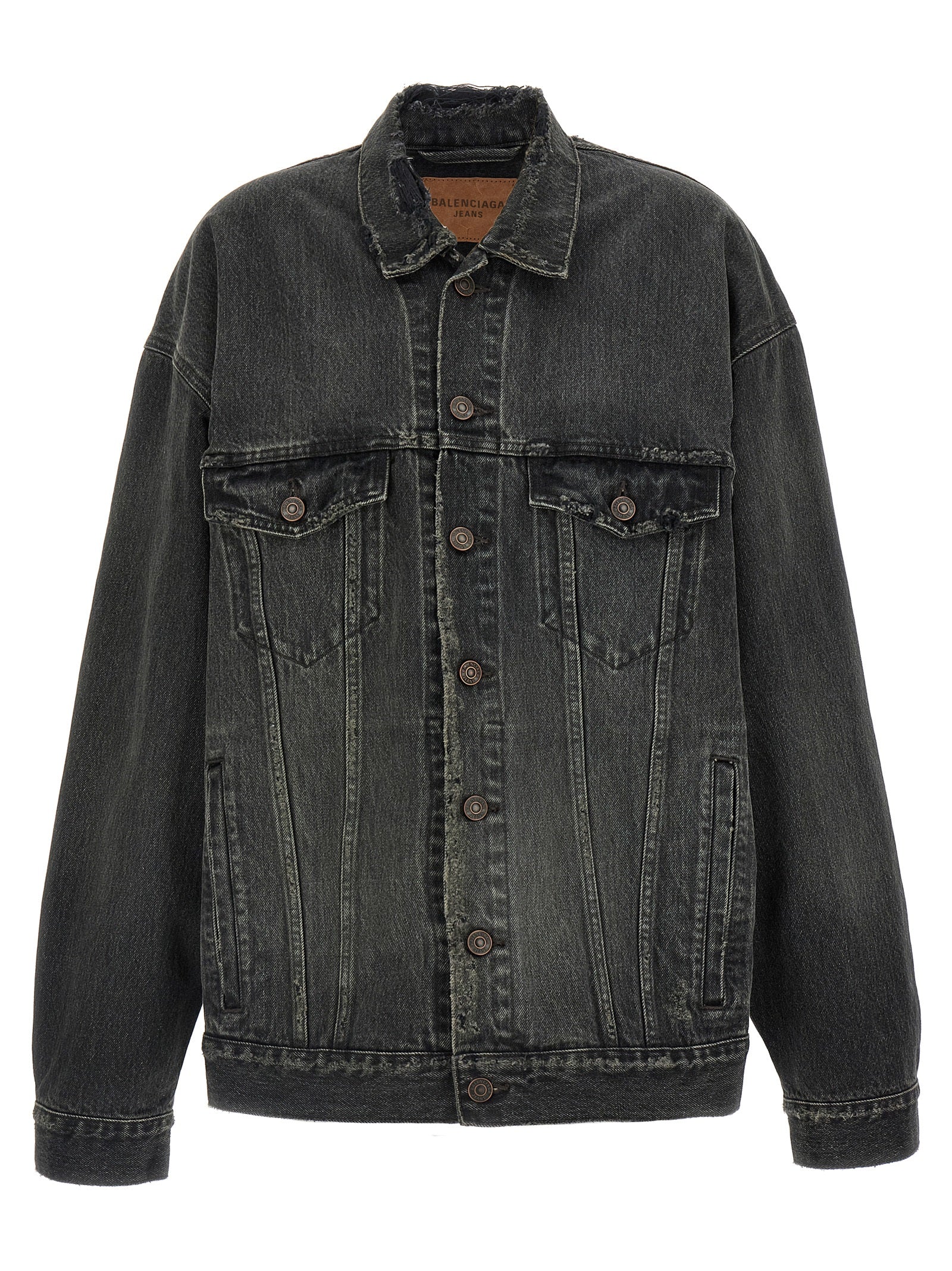 Balenciaga Gray Cotton Denim Jacket Balenciaga