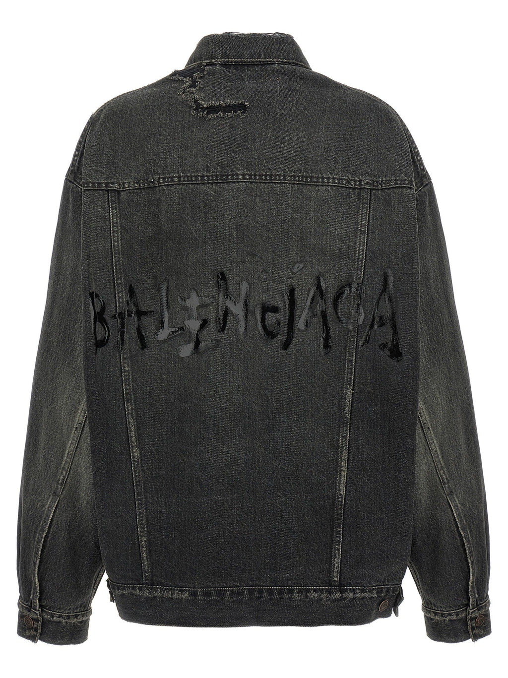 Balenciaga Gray Cotton Denim Jacket Balenciaga