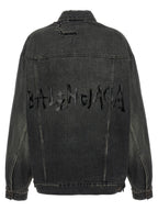 Balenciaga Gray Cotton Denim Jacket Balenciaga