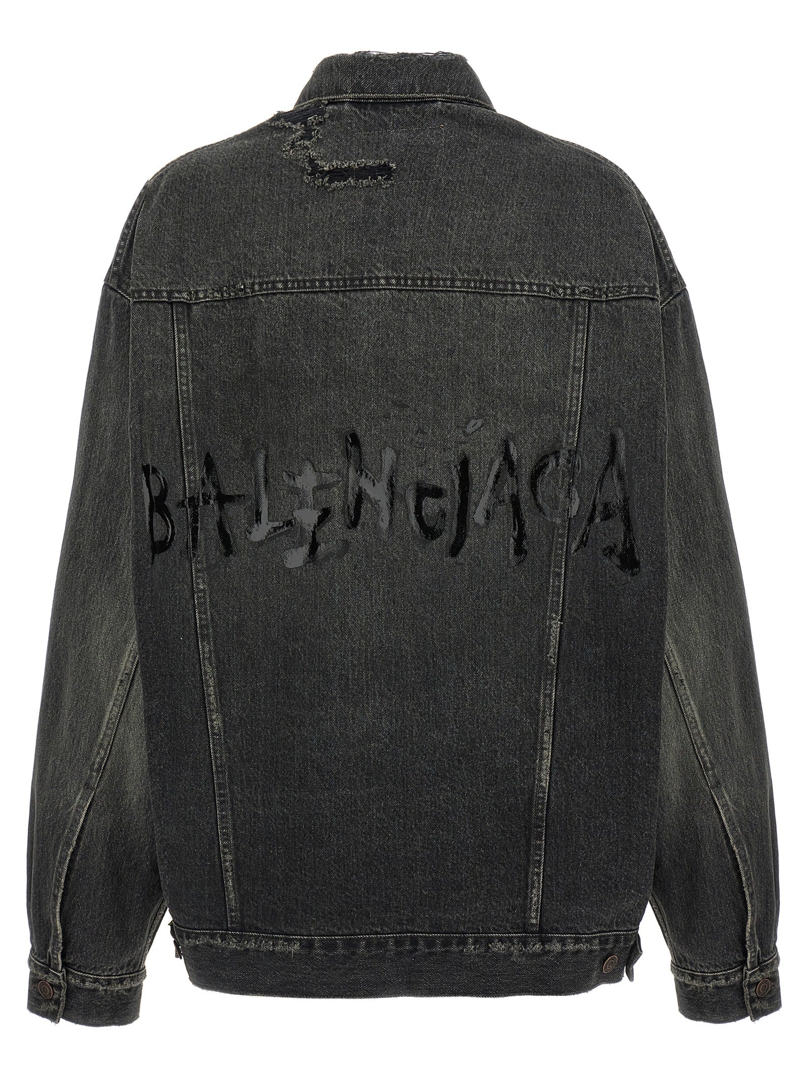 Balenciaga Gray Cotton Denim Jacket Balenciaga
