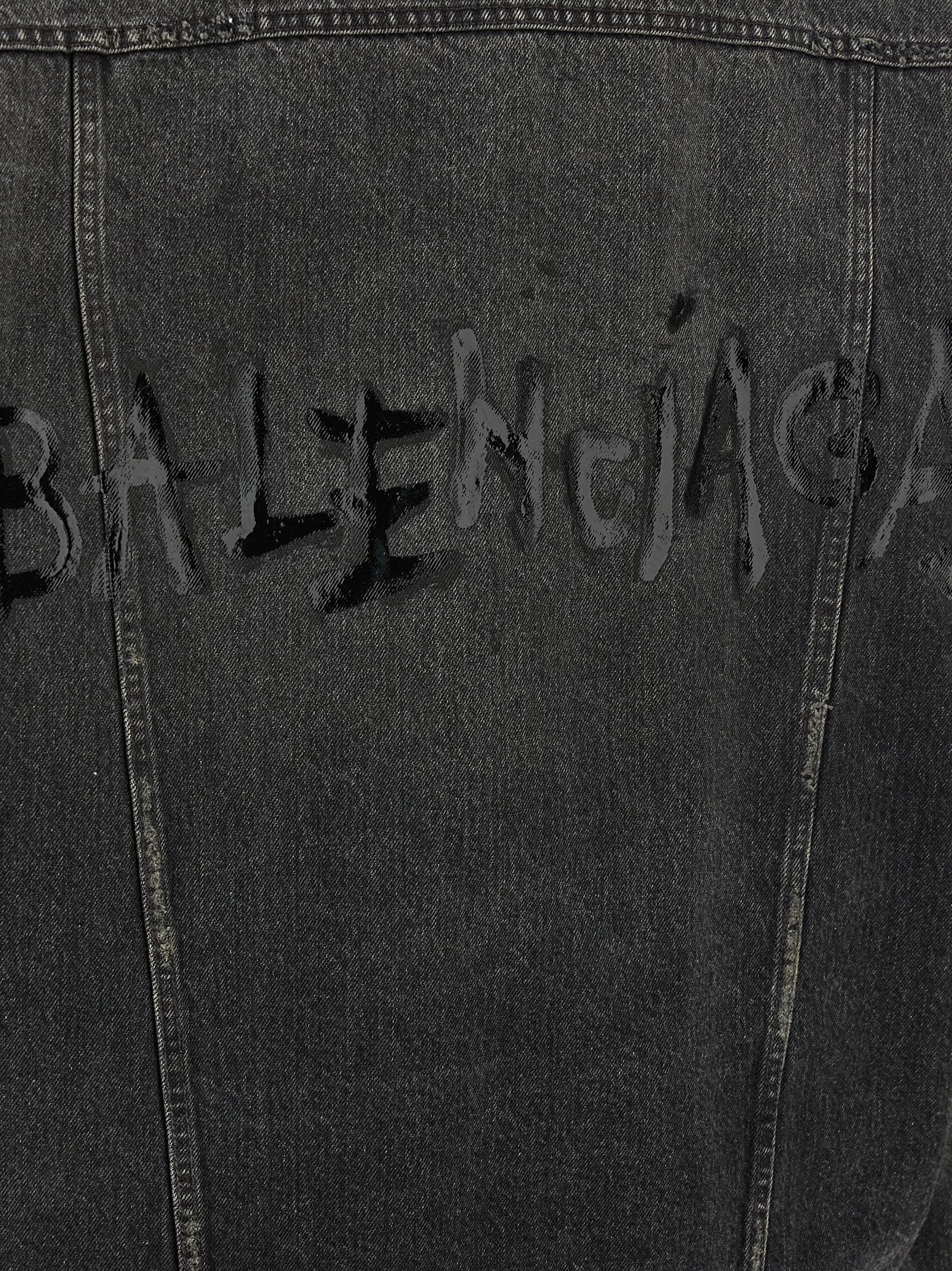 Balenciaga Gray Cotton Denim Jacket Balenciaga
