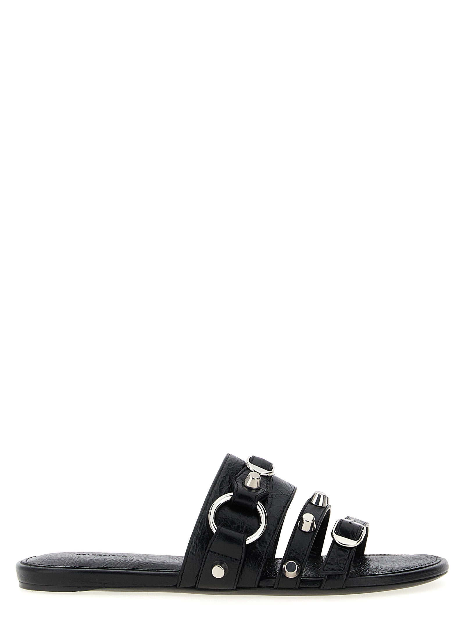 Balenciaga Black Lamb Leather Slides Balenciaga