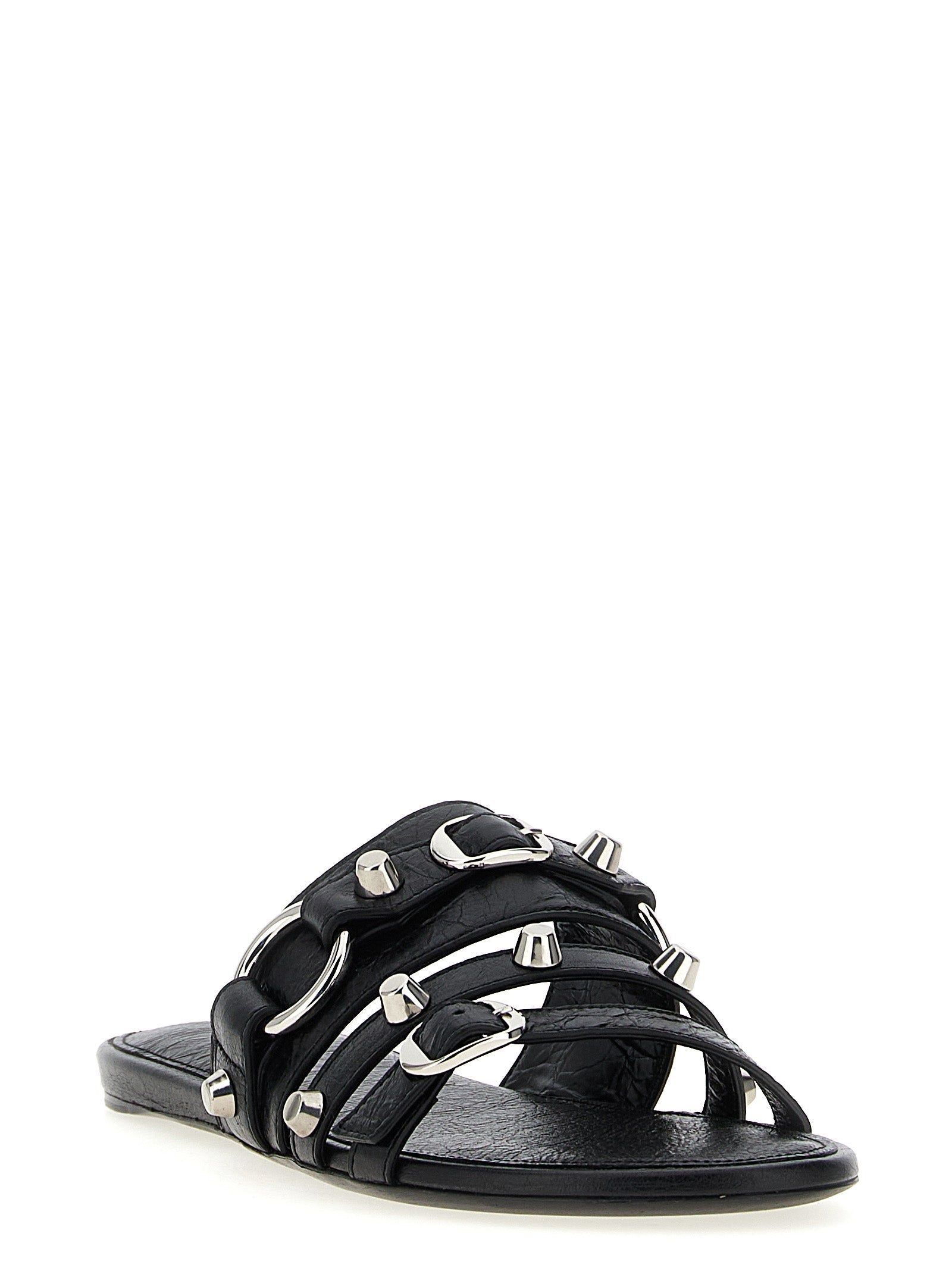 Balenciaga Black Lamb Leather Slides Balenciaga