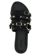 Balenciaga Black Lamb Leather Slides Balenciaga