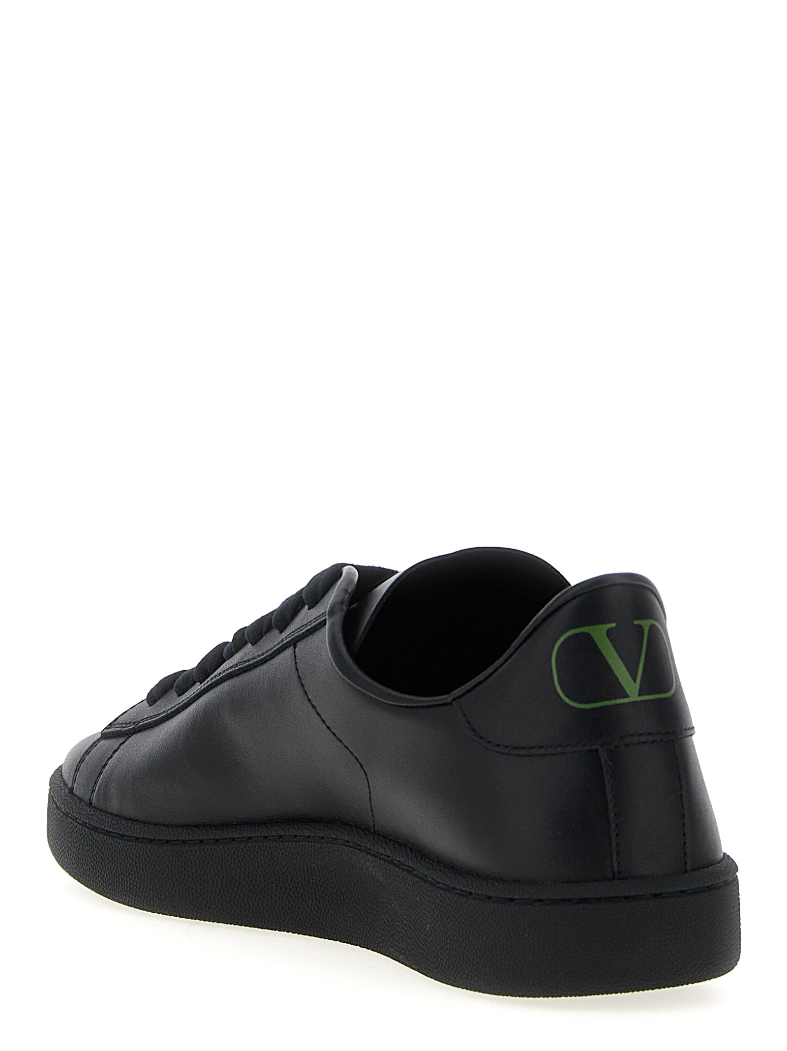 Valentino Garavani Black Calfskin Low Top Sneakers Valentino Garavani