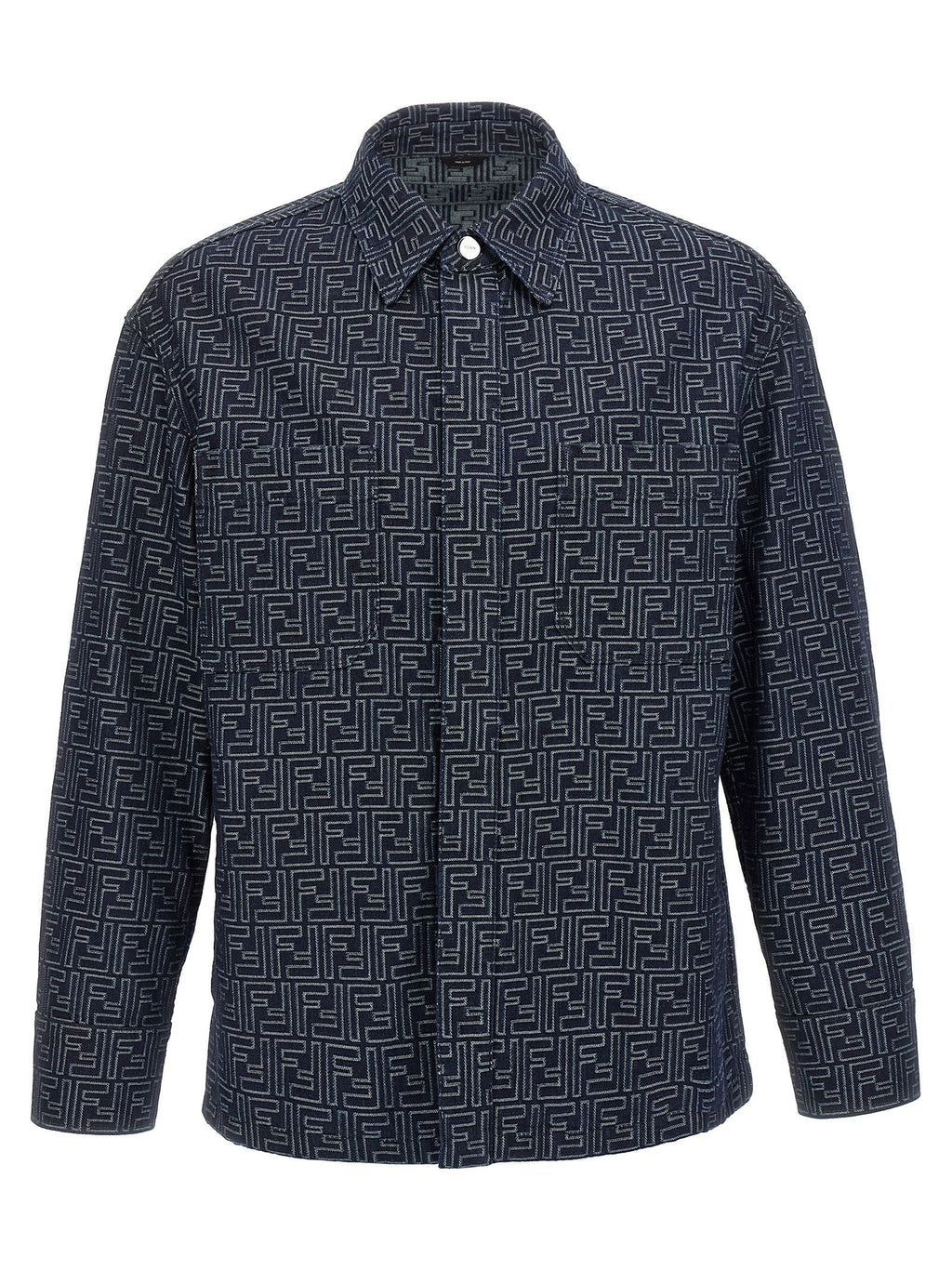 Fendi Blue Cotton Denim Jacket Fendi