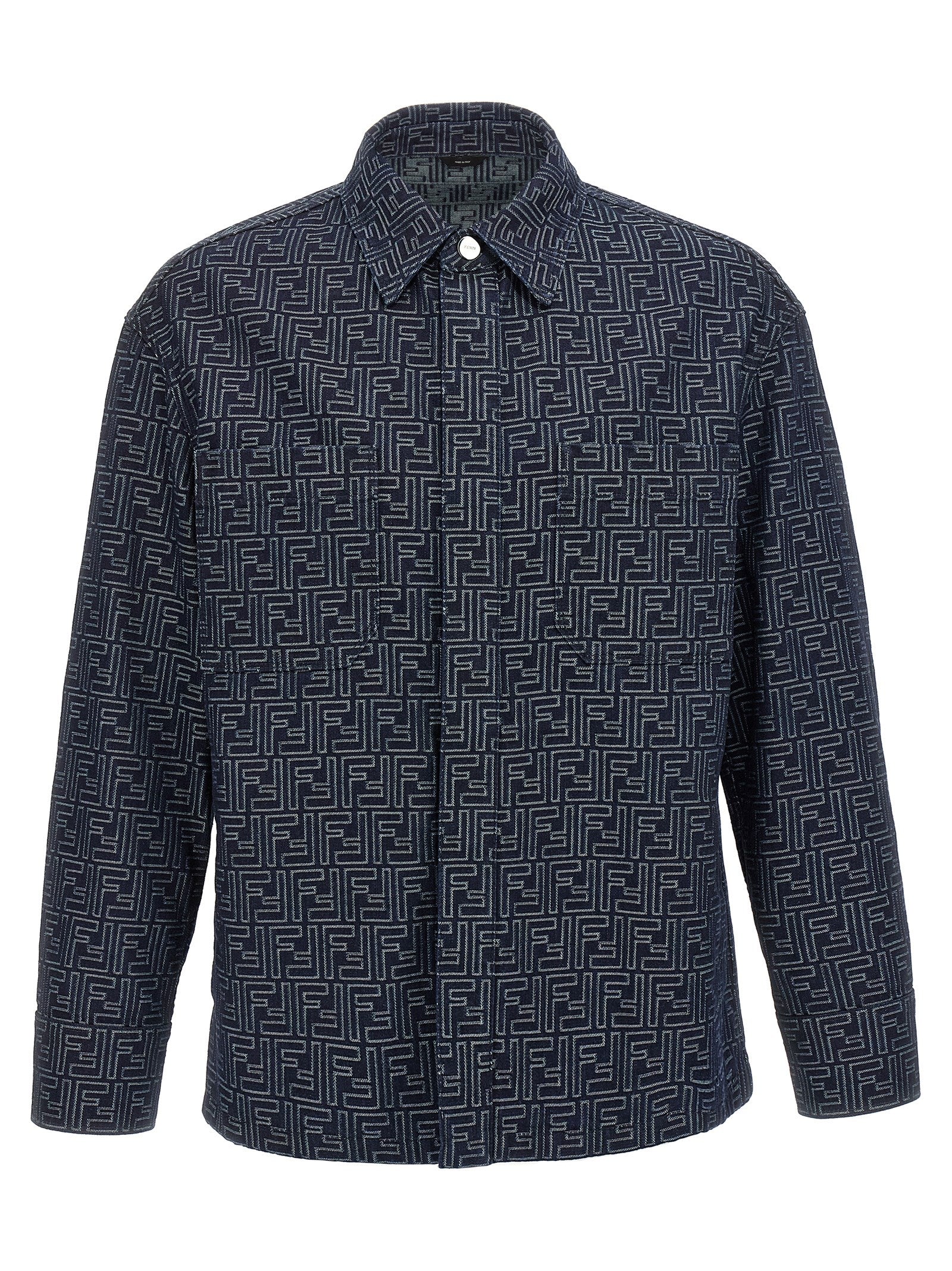 Fendi Blue Cotton Denim Jacket Fendi