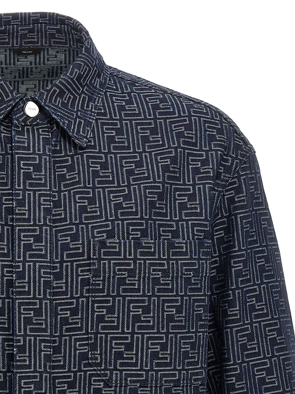 Fendi Blue Cotton Denim Jacket Fendi
