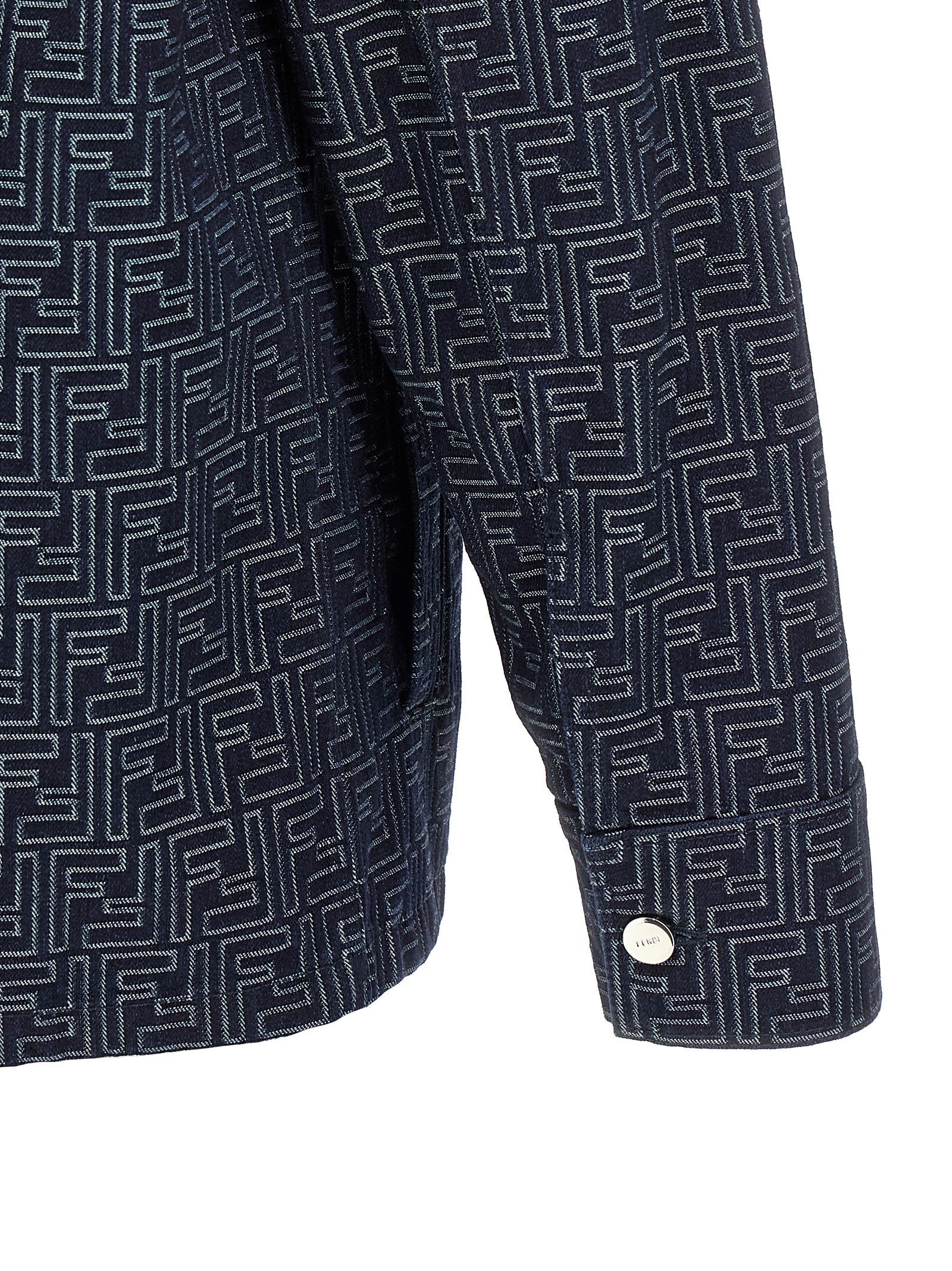 Fendi Blue Cotton Denim Jacket Fendi