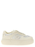 Fendi Beige Calfskin Platform Sneakers Fendi