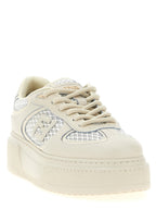 Fendi Beige Calfskin Platform Sneakers Fendi