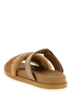 Fendi Brown Leather Slides Fendi