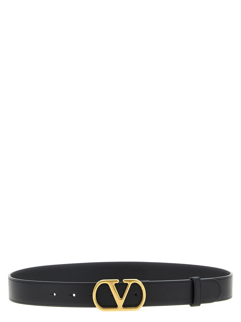 Valentino Garavani Black Calfskin Regular Belt Valentino Garavani