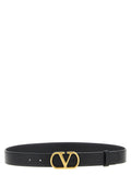 Valentino Garavani Black Calfskin Regular Belt Valentino Garavani