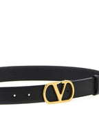 Valentino Garavani Black Calfskin Regular Belt Valentino Garavani