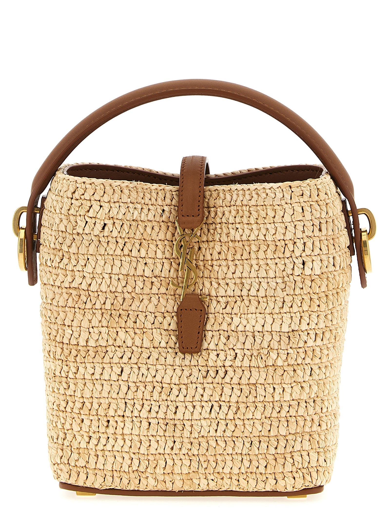 Saint Laurent Beige Raffia Crossbody Bag Saint Laurent