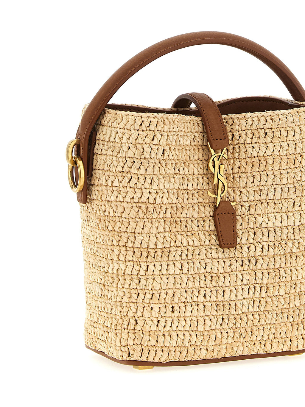 Saint Laurent Beige Raffia Crossbody Bag Saint Laurent