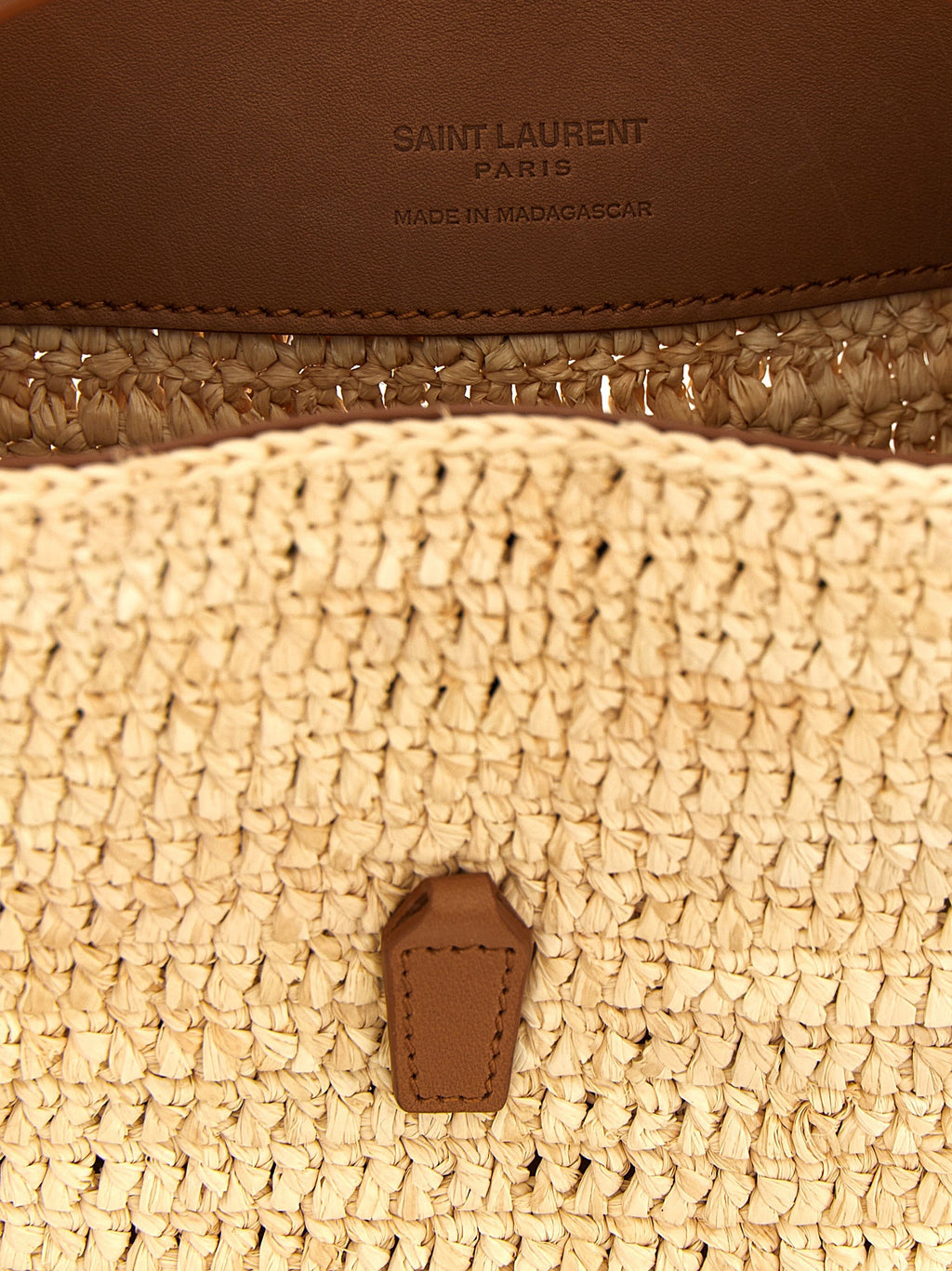 Saint Laurent Beige Raffia Crossbody Bag Saint Laurent