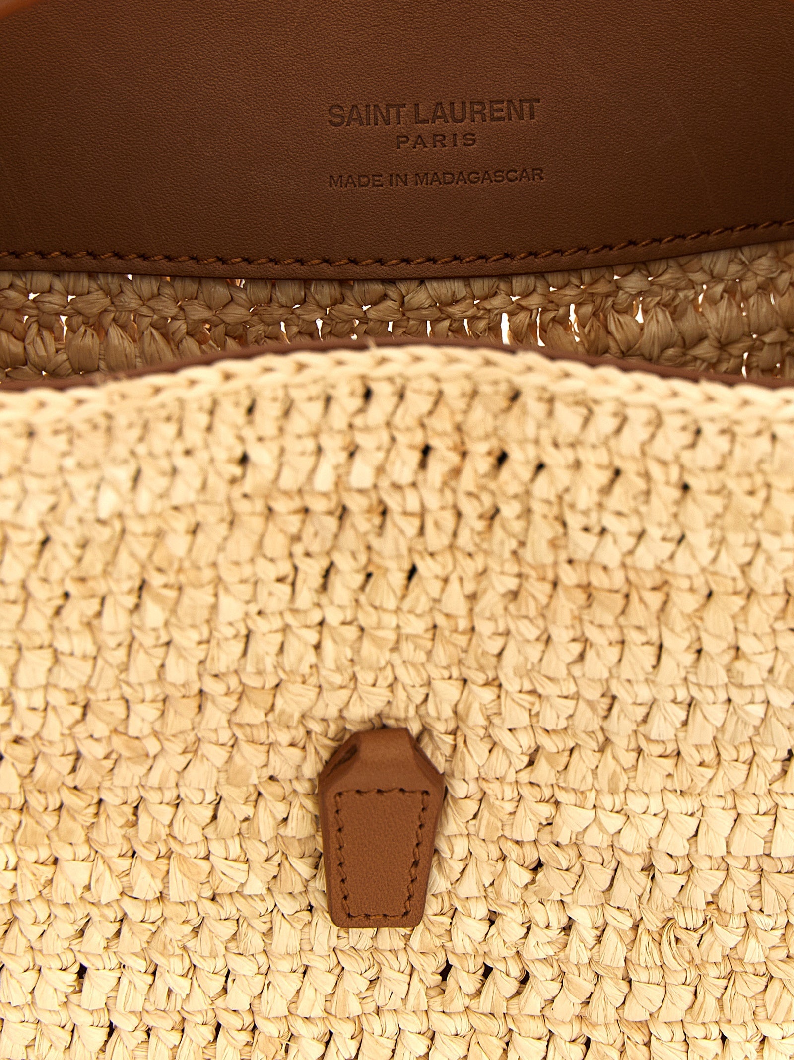 Saint Laurent Beige Raffia Crossbody Bag Saint Laurent