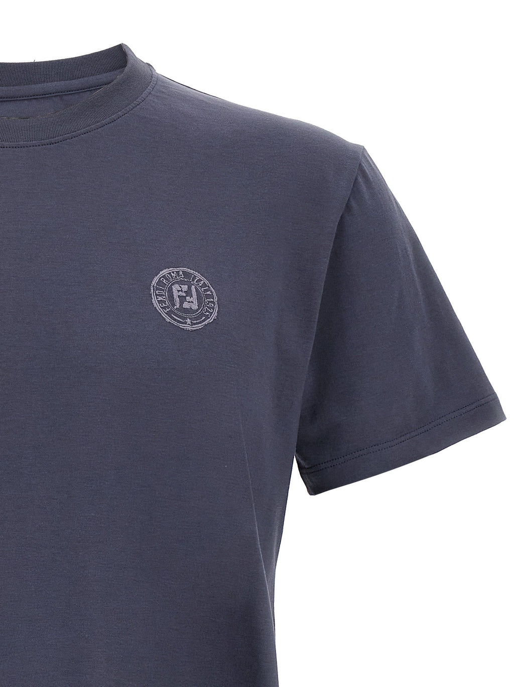 Fendi Blue Cotton T-Shirt Fendi