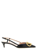 Valentino Garavani Black Calfskin Mid Heel Pumps Valentino Garavani