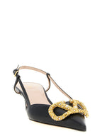 Valentino Garavani Black Calfskin Mid Heel Pumps Valentino Garavani