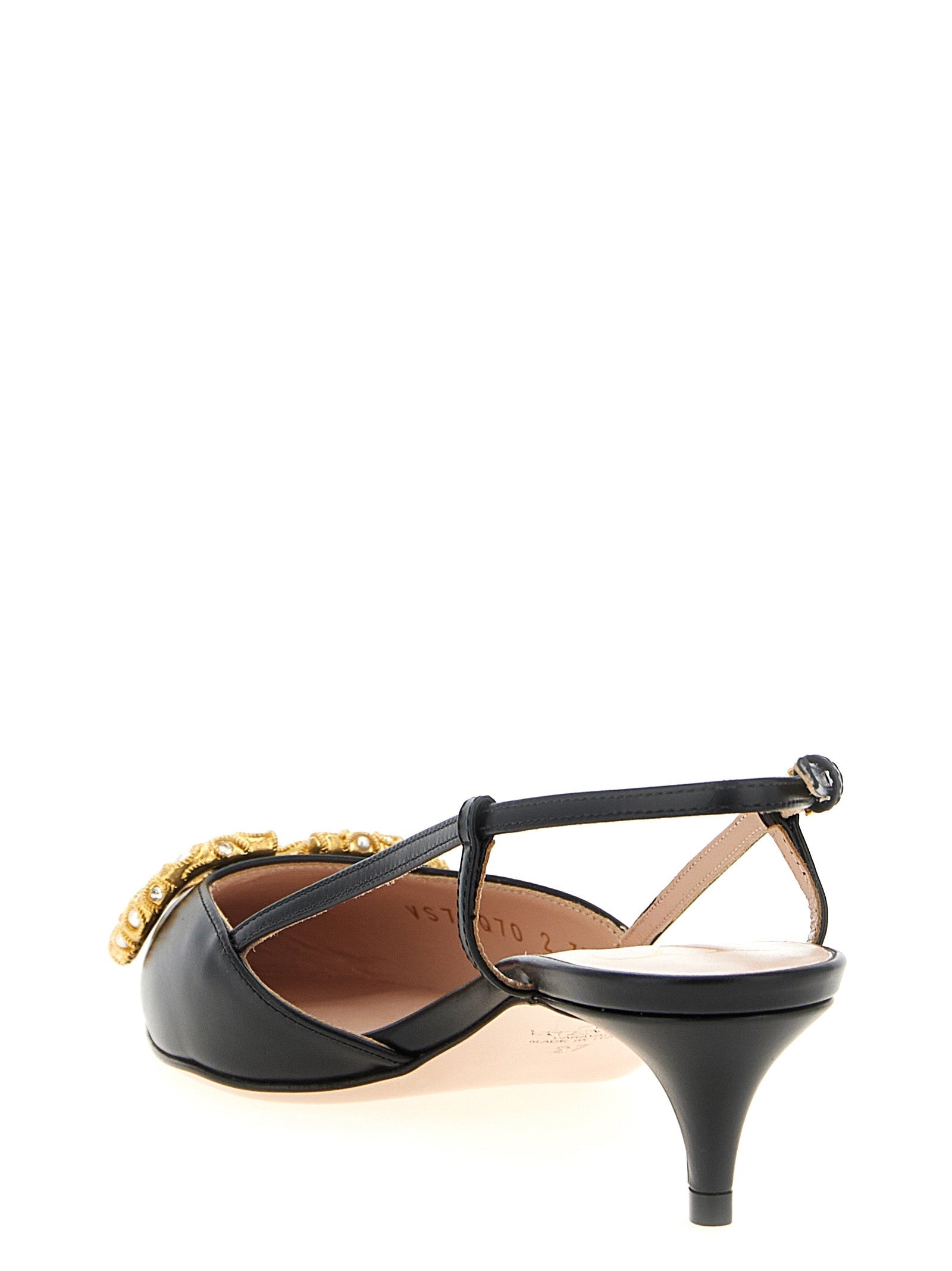 Valentino Garavani Black Calfskin Mid Heel Pumps Valentino Garavani