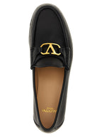 Valentino Garavani Black Buffalo Leather Slip-On Loafers Valentino Garavani