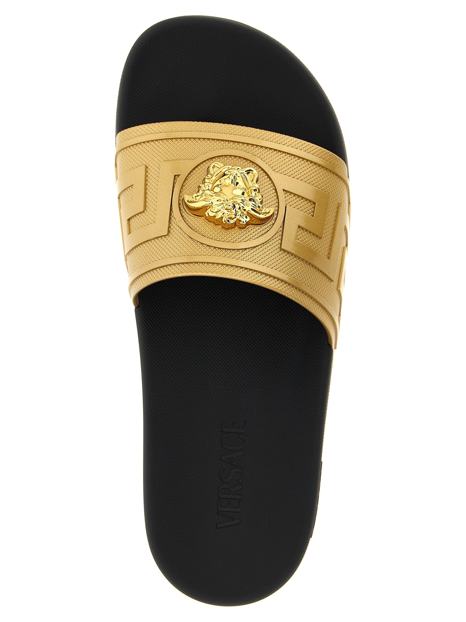 Versace Gold Glass Slides Versace