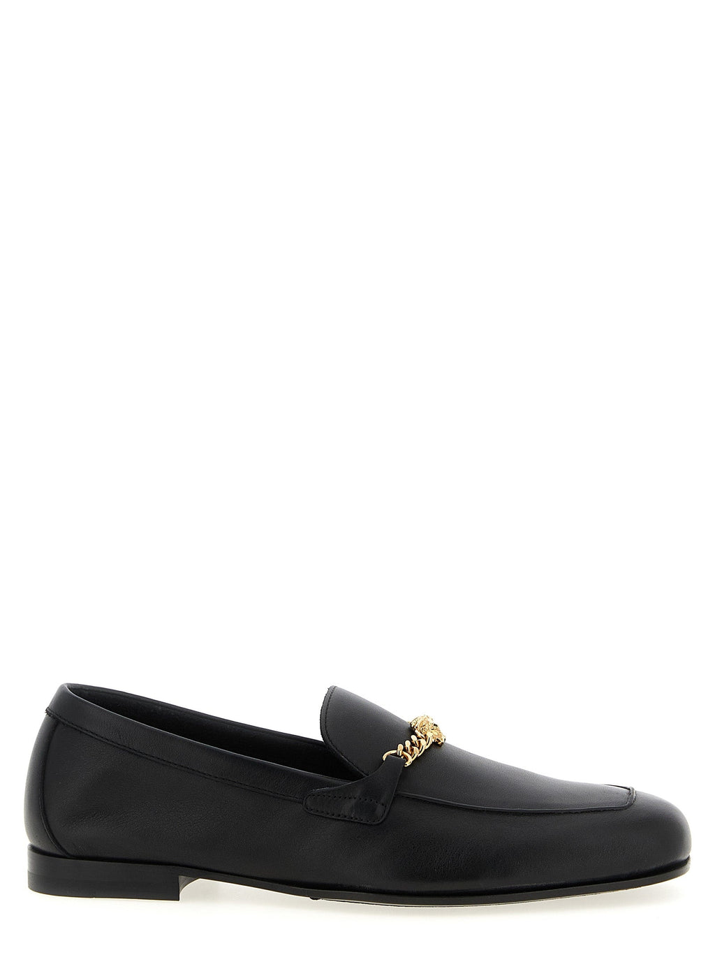 Versace Black Calfskin Slip-On Loafers Versace